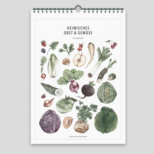 Saisonkalender – Wandkalender coloriert (DINA4)