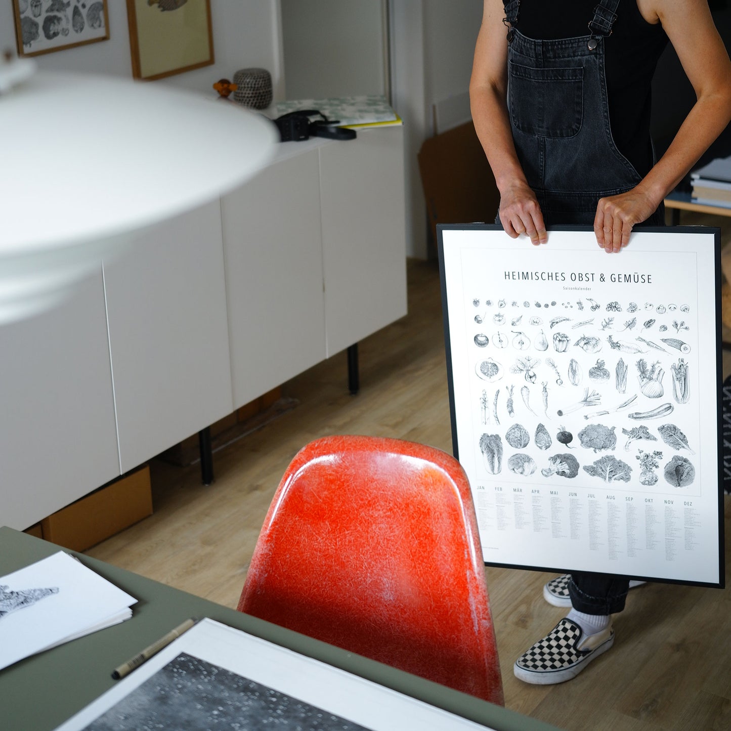 Saisonkalender – Poster Matrix s/w (50×70)