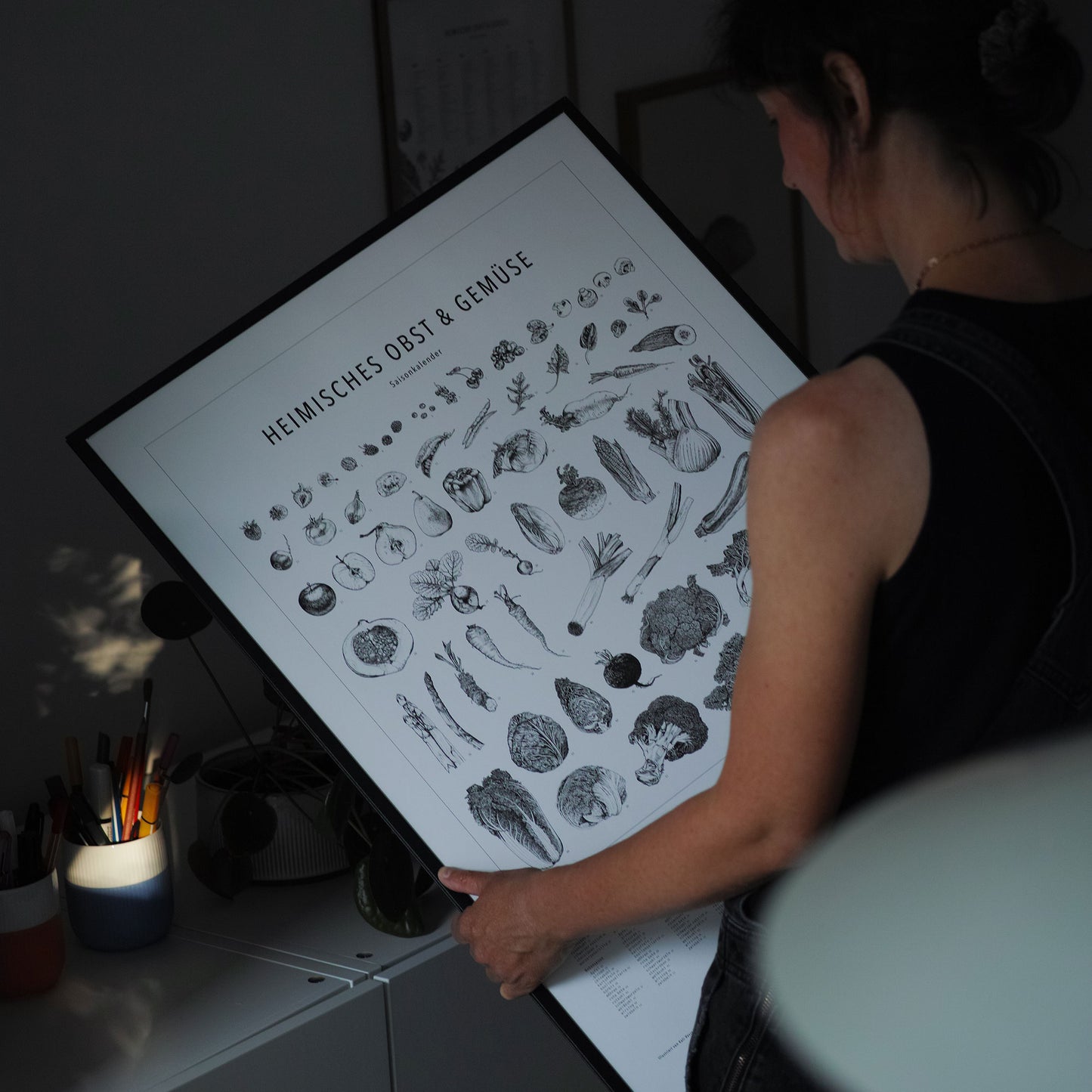 Saisonkalender – Poster Matrix s/w (50×70)
