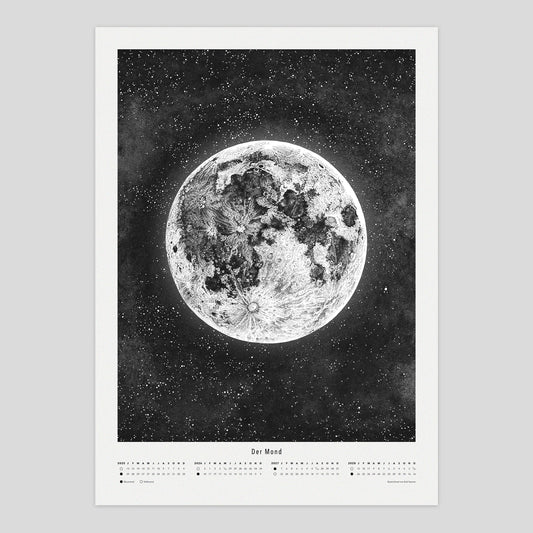 Mondkalender – Poster s/w (50x70)