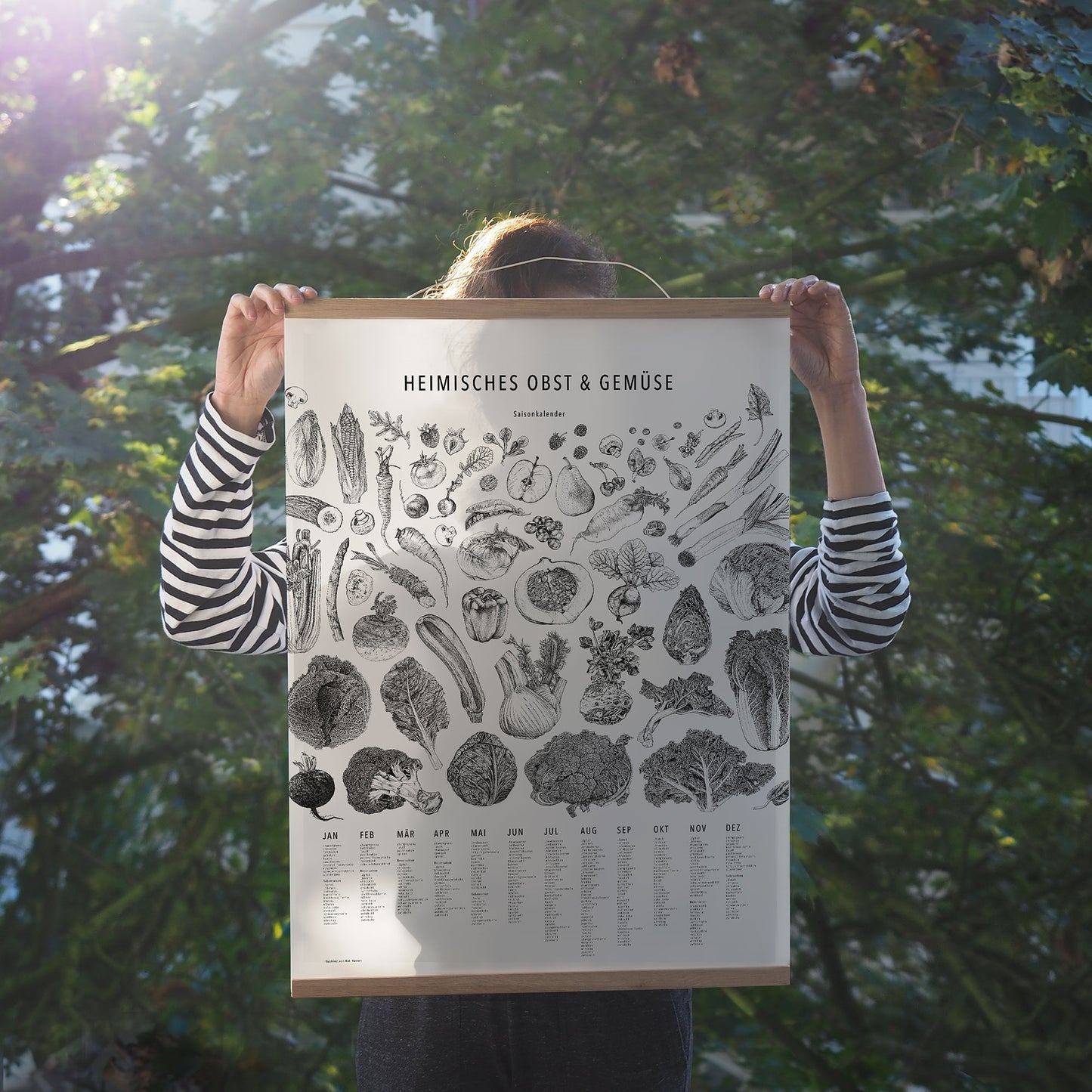 Saisonkalender – Poster Collage s/w (50×70)