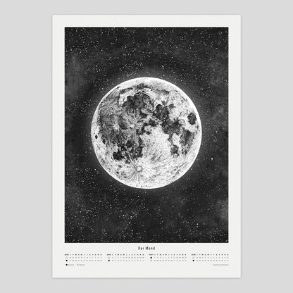 Mondkalender – Poster s/w (50x70)