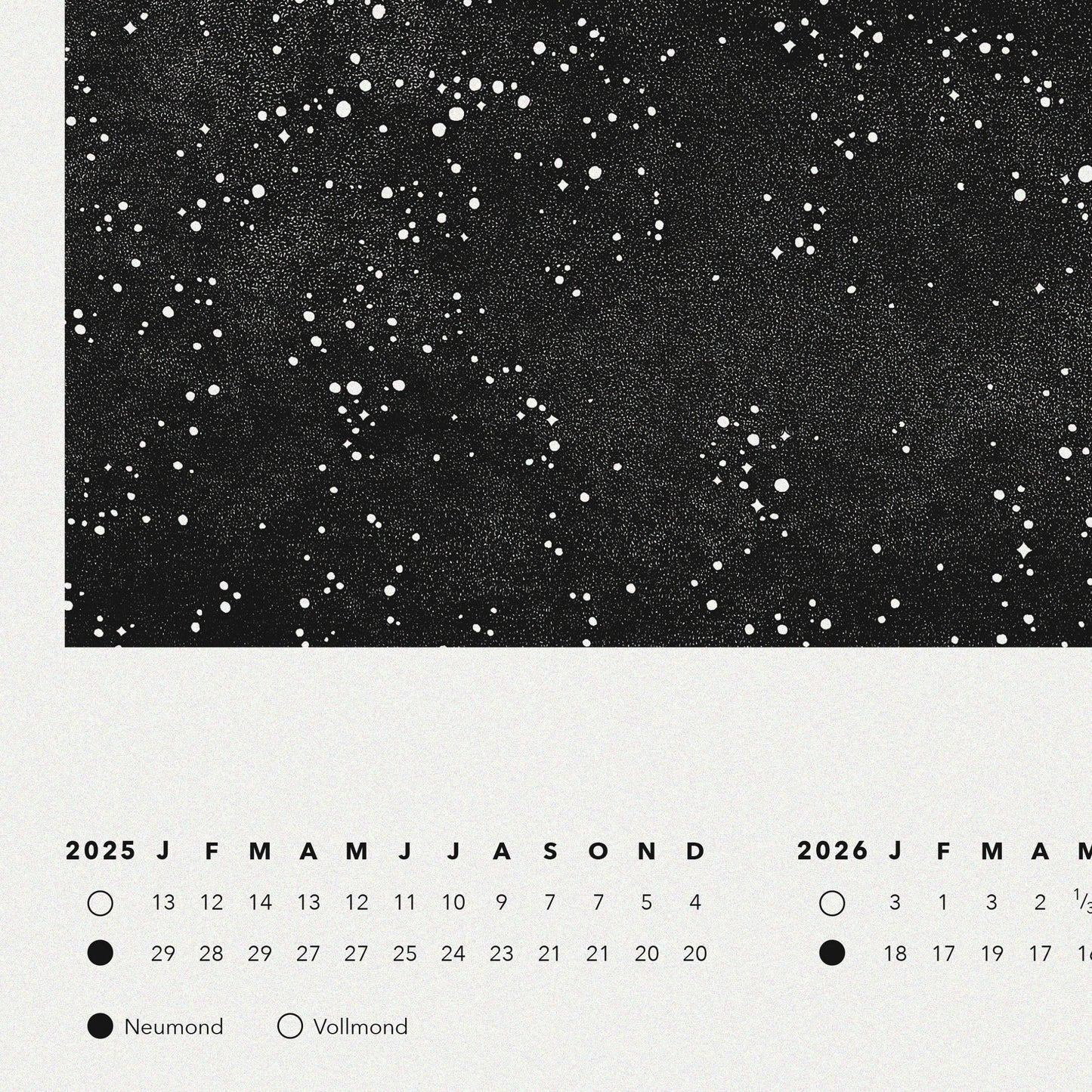 Mondkalender – Poster s/w (50x70)