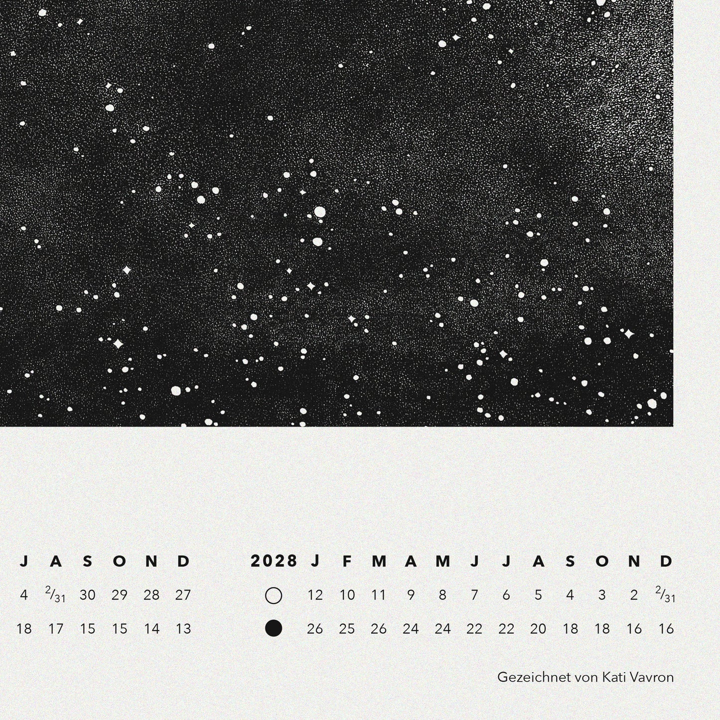 Mondkalender – Poster s/w (50x70)