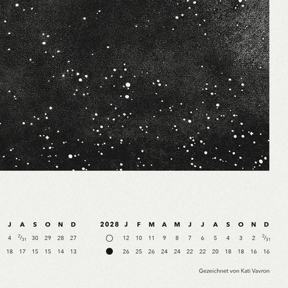 Mondkalender – Poster s/w (50x70)